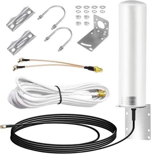 4G 5G Antenna LTE Signal Booster Outdoor 2X2 MIMO 700-6000MHz Up to 4.5 dBi Cellular External Antenna for 4G LTE 5G Router Modem TS9 SMA CRC9 Adapter Long Range Signal Reception