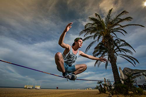 Gibbon Slacklines Surferline With Treewear, Purple, 98Ft(90Ft Line + 8Ft Ratchet Strap With Reinforced Loop) Incl. Ratchet Protection, Tree And Line Protection (Black Felt) 50Mm/2" Wide #TOP7