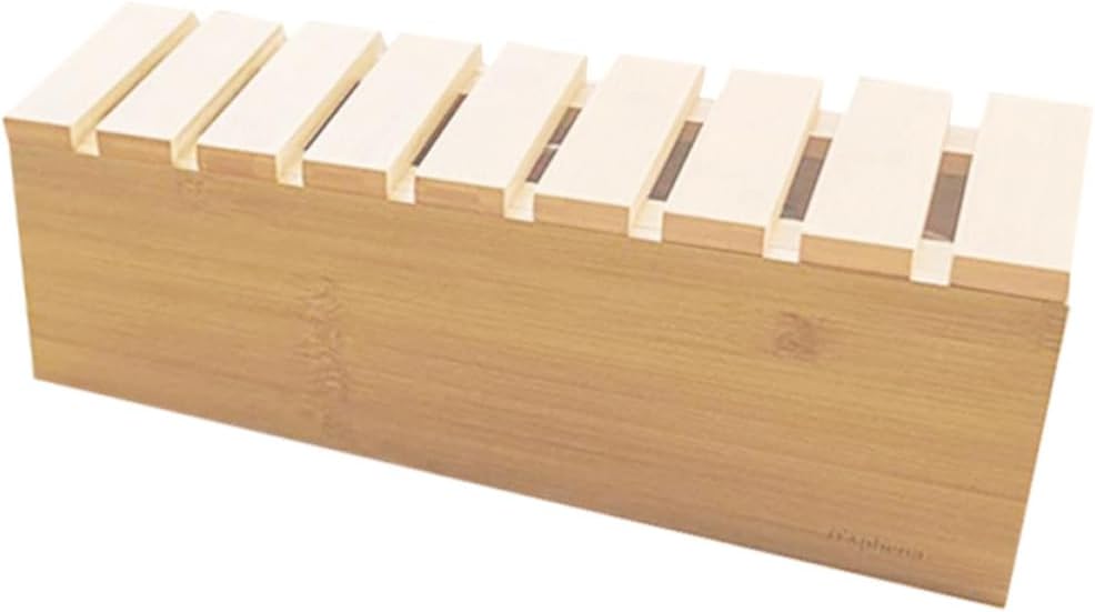 SEWACC Wooden Desktop Storage Box with Phone Stand and Cable Organizer