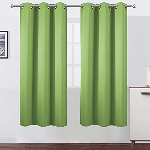 Image of LEMOMO Light Green Thermal Blackout Curtains /42 x 72 Inch /Set of 2 Panels Room Darkening Curtains for Bedroom
