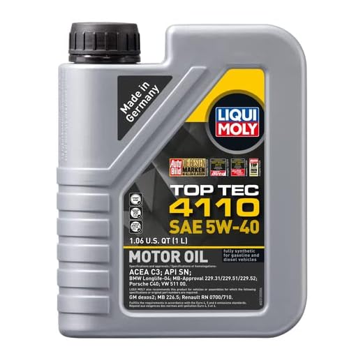 LIQUI MOLY Top Tec 4110 SAE 5W-40 Motor Oil | 1 Liter | Fully synthetic engine oil | SKU: 22120