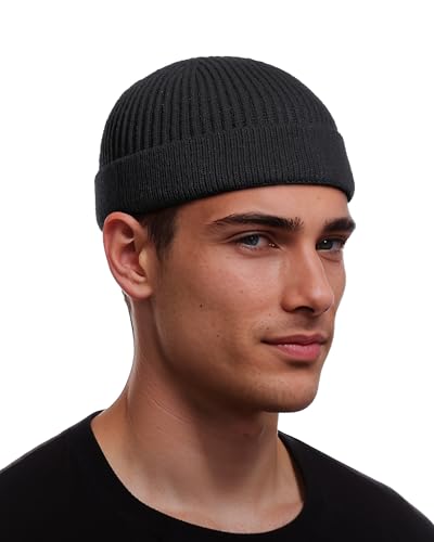 vidsel Thin Wool Fisherman Beanie for Men Women, Short Knit