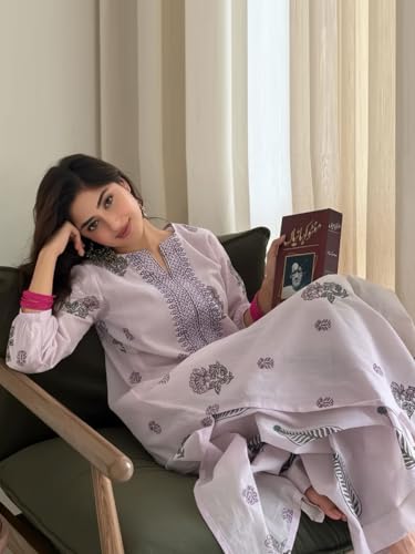 Image of ANNI DESIGNER Women's Rayon Viscose Straight Printed Kurta with Palazzo | Women Kurta Set | Ethnic Wear for Women | Daily Office Casual Traditional Outfit