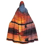 Taille du produit : la cape à capuche d'Halloween mesure 147 x 154 cm de long et la capuche mesure 38 cm de haut, adaptée à la plupart des adultes