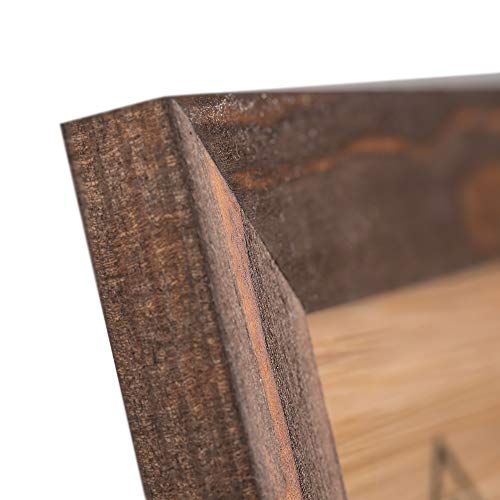 Image of Rustic Wooden Poster Picture Frame 22x28 - Natural Solid Eco Distressed Wood for Wall Mounting Photo Frame - Brown Wenge