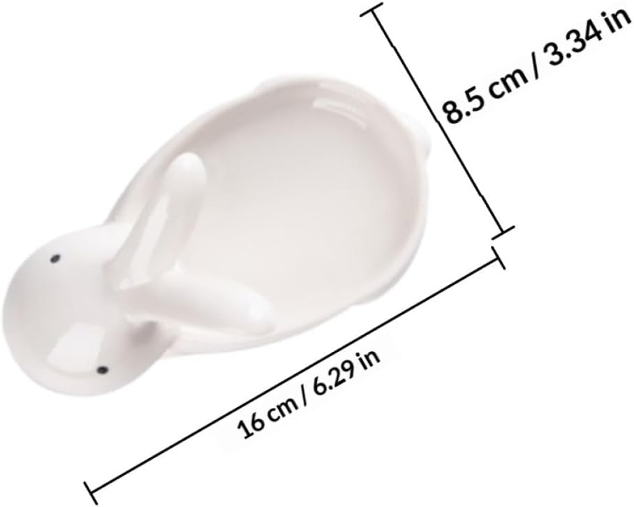 BESPORTBLE Ceramic Chopsticks Holder and Rack Set, Japanese Style Rabbit-shaped Chopstick Rest, White Porcelain Tableware for Kitchen Dining, 1pcs Kitchen Supply