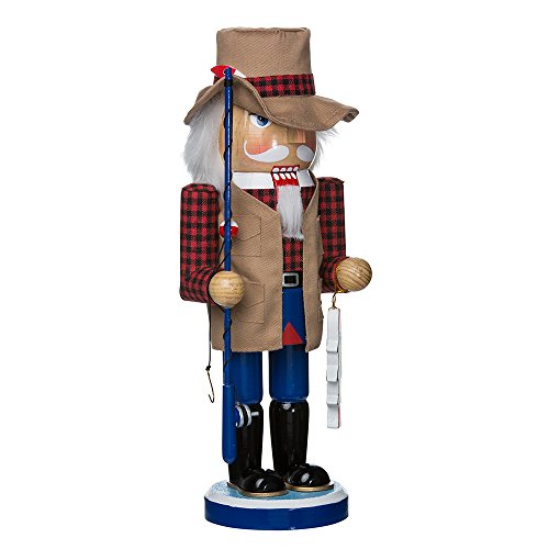 Kurt S. Adler Kurt Adler 15-Inch Wooden Fisherman Nutcracker, 12 inches, Brown