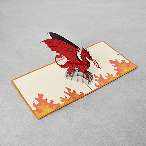 Image of Rykamia Dragon Pop Up Card, Blank Dragon Card With Envelop, Year of Dragon Card 2024, Dragon Birthday Card, Pop Up Card for Boyfriend, Card for Dad, Dragon Gift, Dragon Thank You Card, D&D Card Pop Up