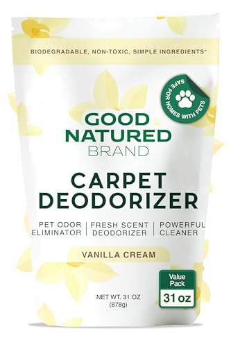 Image of Good Natured Brand | Carpet Deodorizer & Freshener Powder | 31 oz Pet Odor Eliminator for Strong Odor & Pet Urine | Fresh Natural Vanilla Cream Scent | Safe for Homes with Pets