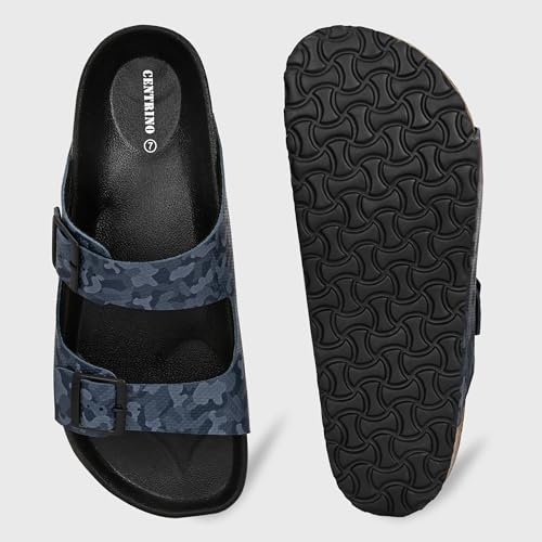 Image of Centrino Men's Berkin-Style Slip-On Sandals | Open Toe Design | Soft PU Footbed | Lightweight & Comfortable | Arch Support | On-Grip Sole | Casual Outdoor Wear (9213)