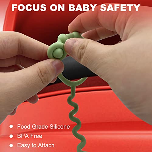 Toy Safety Straps For Baby - 5 Pack Silicone Adjustable Stroller Straps, Baby Teether Toys And Sippy Cup Holder Straps For Strollers, High Chair, Car Seat, Bpa Free, Multi Colors #TOP5