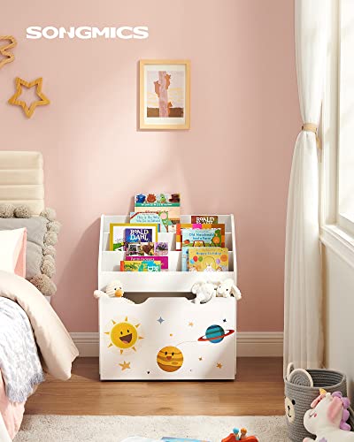 Miniatura 2 de Songmics Estantería De Juguetes Con 3 Compartimentos, Librería Infantil, Caja De Juguetes Móvil, Con Ruedas, Multifuncional, Para Habitación De Los Niños Y Sala De Juegos, Blanco Gkr41wt