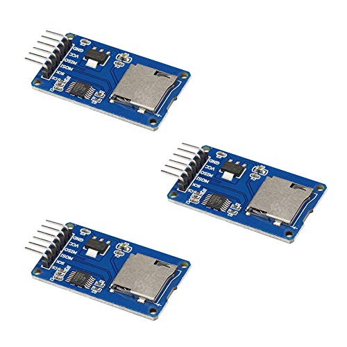 VKLSVAN 3PCS Micro SD Card Module Mini TF Card Adapter with Memory Storage Breakout Board SPI Interface Driver TF Card Adapter
