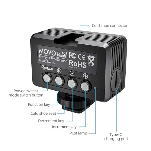 Andoer Unterwasserlicht für Unterwasserlicht, wasserdicht, RGB, LED, Mini-Videolicht, wasserdicht, bis 40 m, für Action-Cam für Unterwasseraufnahmen
