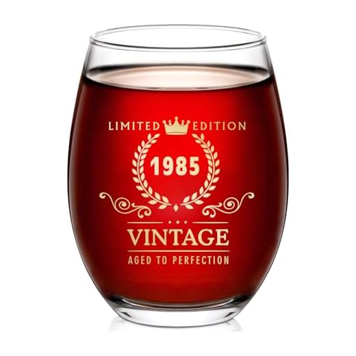 Copas de vino de 1985 con grabado, regalos de cumpleaños de 40 años para mujeres, copa de vino de 1985 para regalo de cumpleaños de 40 años, regalos de cumpleaños de 1985 para mujeres, regalos