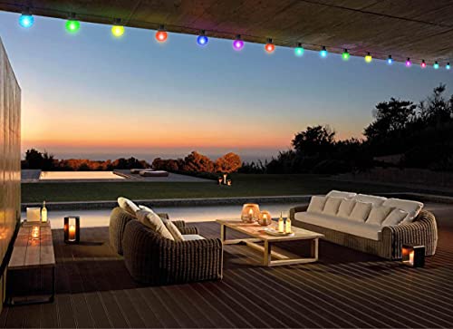 Outdoor Patio String Lights Waterproof, 32.8Ft Smart Color Changing String Lights, 50 Dimmable G40 Led Globe Bulbs With Remote&App, Music Sync&Timer Control For Garden, Porch, Backyard, Balcony Decor #TOP3