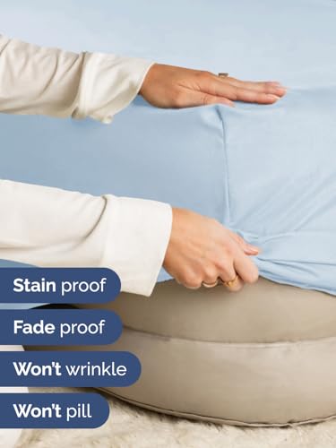 Image of Extra Deep Split King Fitted Sheet - Single Fitted Sheet Only - Sky Blue | Easily Fits 18 inch to 24 inch Mattress, Soft, Wrinkle Free, Breathable & Comfy, Extra Deep Pockets Hotel Luxury Fitted Sheet