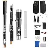 ROWELL Maple Bassoon C Key Bassoon with Self-Locking Mechanism 19 Keys Silver Plated Bassoons Instrument with Case and Care Kit, Ideal for School Band, Orchestra, and Home Practice Black