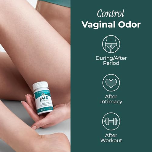 ph-d feminine health support - 600 mg boric acid suppositories - woman owned - for vaginal odor use - 12 count