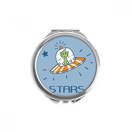 Miroir maquillage de poche univers alien portable petit miroir main multicolore