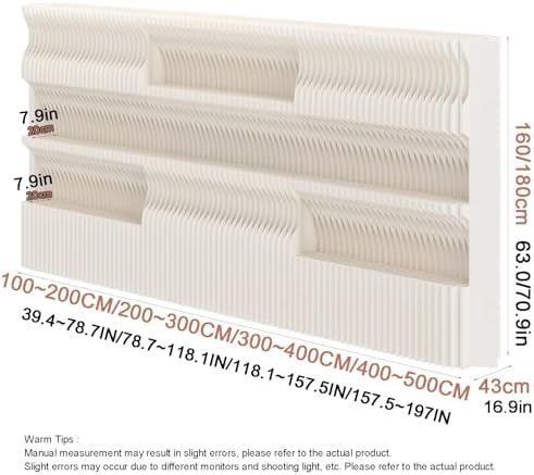 Folding Room Divider with Storage Shelf, Retractable Paper Partition for Home, Salon, Office, Studio, Exhibition - 160x400cm (63x158in) Space Separator