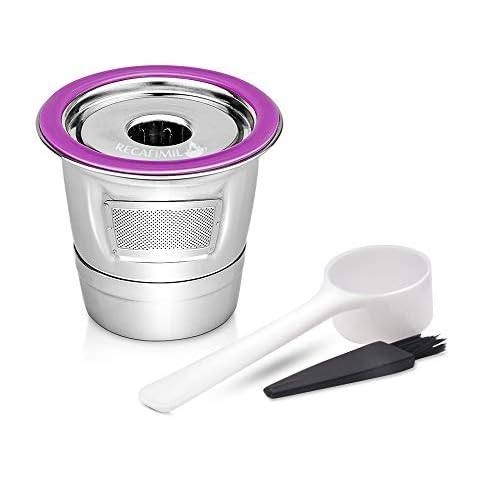 FOXNSK Stainless Steel Coffee Capsules Coffee Filters Cup Reusable Refillable Coffee Capsule Set for Keurig 2.0 1.0 Mini Plus Cover