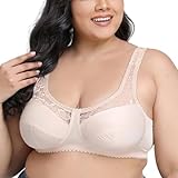 HongXINGDd Damen Lace Plus Size Full Coverage Soft Cup Comfort BH Nude 120G