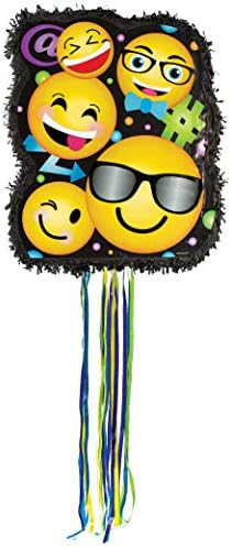 amscan P33542 Yellow Emoticons Pull String Pinata - 1 Pc