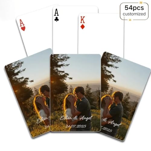 Naipes personalizados póker con foto para bodas miniatura 2