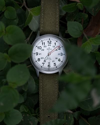 Image of RATIO Field Watch Sapphire Crystal Nylon Strap Easy Reader Casual Watch Japanese Quartz 100m Water Resistant Military Watch for Men