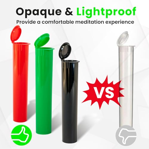 Packlahoma Black Pre Roll Tubes 98mm - Child-Resistant Plastic Tubes with Caps - Pop Top Preroll Tubes for Secure Storage - Bulk Pack of 1000 - Image 5