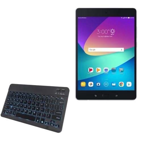 BoxWave Keyboard Compatible with ASUS ZenPad Z8 - SlimKeys Bluetooth Keyboard - with Backlight, Portable Slim LED 7 Colors - Jet Black