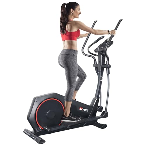 AsVIVA C28 Pro Crosstrainer Ergometer - 16 kg Schwungmasse, leiser Riemenantrieb, elektrische Widerstandsverstellung, Fitnesscomputer, Transportrollen