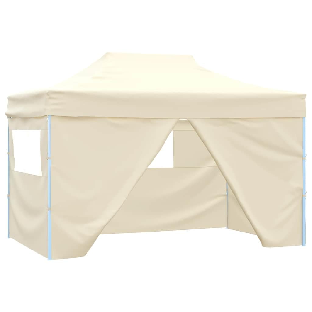 vidaXL Carpa pleglable Pop-up con 4 Paredes 3x4,5 m Blanco Crema