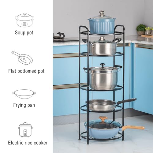 Pan Organizer Rack for Kitchen Storage - Space-Saving Stand for Pots & Pans - Efficient Organization Solution for Easy Access - Image 2
