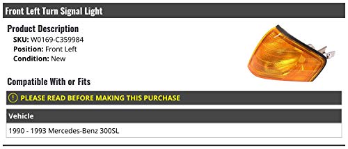 Front Left Driver Side Turn Signal Light - Compatible with 1990-1993 Mercedes Benz 300SL