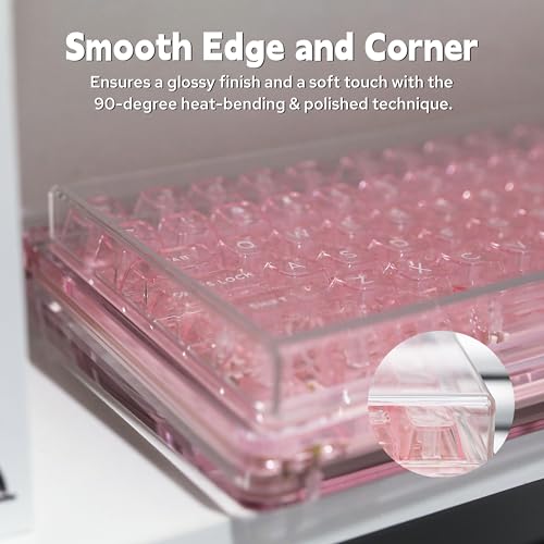 Image of KiiBoom Premium Acrylic Transparent Keyboard Dust Cover, Waterproof, Anti-Dust, Anti-Cat Protector Cover Lid for Mechanical Keyboard (Clear, 12.6'' x 5.3'' x 0.78'')