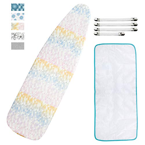 Dalykate 15X54 Ironing Board Cover And Pad With Elastic Edge And Scorch And Stain Resistant Thick Padding Ironing Board Covers 4 Fasteners And Protective Scorch Mesh Cloth #TOP30