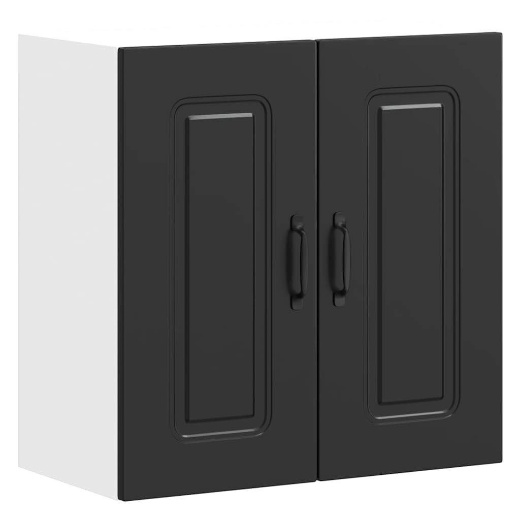 vidaXL Küchen-Hängeschrank Kalmar Schwarz Holzwerkstoff, Wandschrank Küche, Wandschrank, Oberschrank, Küchenschrank, Hängeschrank, Oberschrank Küche