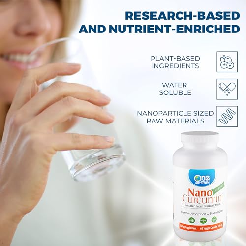 One Planet Nutrition Nano Curcumin 500 mg Veggie Capsules (60 Servings), Nano for High Absorption, Supports Anti-Inflammatory & Immune Health, Non-GMO, Vegan, Gluten-Free