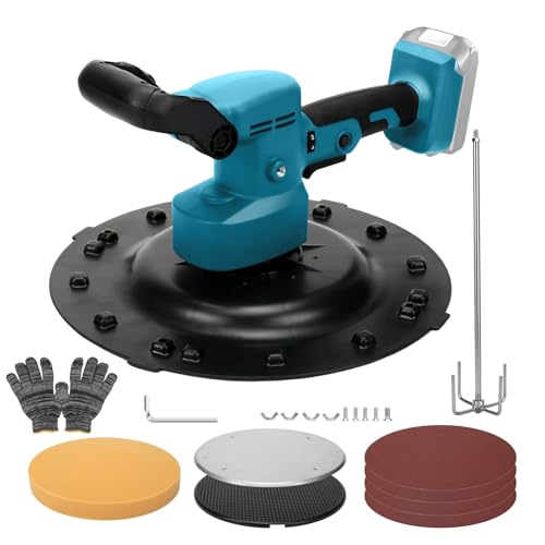 WingFly Electric Wall Smoothing Machine, Cordless Wall Mortar Finishing Machine for Makita Battery 18V, Electric Trowel with 6 Variable Speeds (Battery Not Included) (Blue)