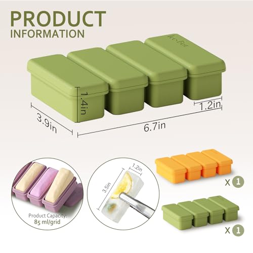 2 Pack de Bandejas de Cubos de Hielo de Silicona con Tapa miniatura 2