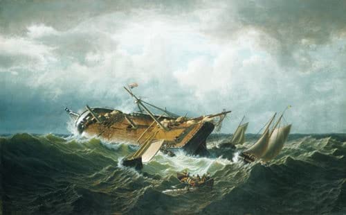 Impression d'affiches haut de gamme Naufrage au large de Nantucket sur toile