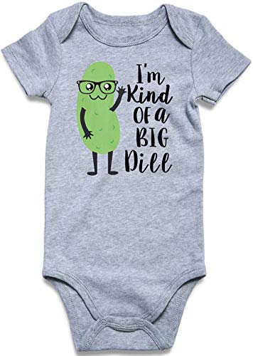 UNICOMIDEA Baby Boys Bodysuit Fashion Infant Cotton Bodysuit Comfy Newborn Girls Rompers I'm Kind of a Big Dill Outfits Cute and Funny Baby Clothes For 3-6 Months