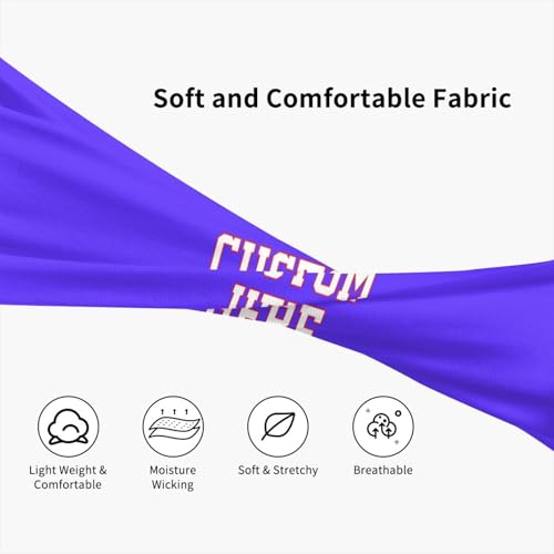 Image of Custom Sports Headband Custom Sweatband Bandana Add Your Image Logo Text Number. Bulk Custom Men Or Women Moisture Wicking Ventilate Elastic ﻿Headband