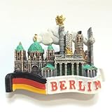 3D Berlin Germany Skyline Landmark Resin Handmade Fridge Magnet Tourist City Souvenir Collection Letter Refrigerator Sticker