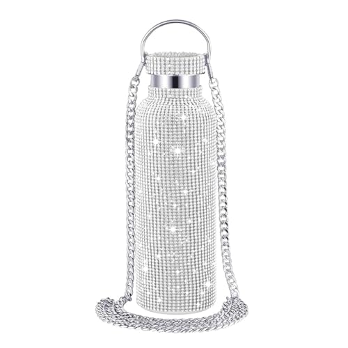 IUSOT Bling Diamond - Borraccia termica da 750 ml, in acciaio INOX con brillantini, per donne e ragazze, idea regalo