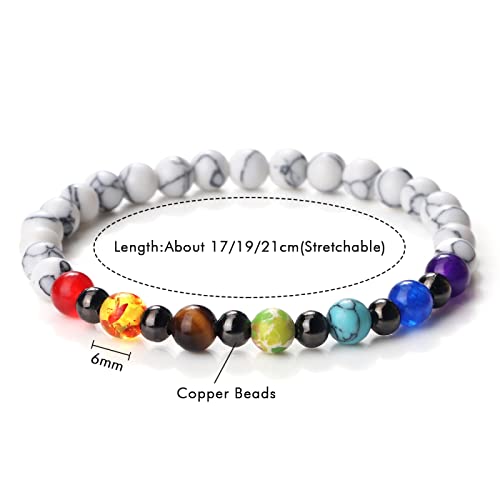 Energy Bead 7 czakr bransoletki Reiki męskie naturalne tygrysie oko kamień lawa kamień kamień onyks joga elastyczne bransoletki kobiety równowaga nadgarstek biżuteria, błyszcząca czerń 3,21 cm