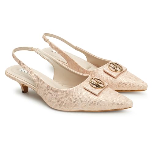 Image of ELLE Women's Pointed Toe Kitten Heel Sling Back Mules