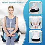 Lexeme X Large Memory Foam Seat Cushion Lumbar Support Pillow for Sciatica & Tailbone Pressure Relief Coccyx Pad for Office Chair, Car,Wheelchair,Home,Office - Image 4